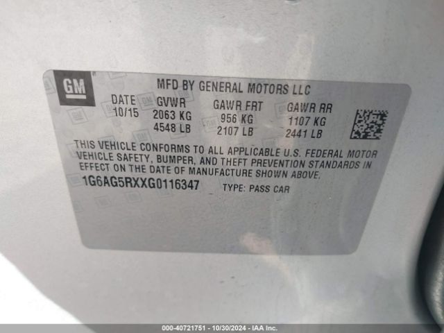 1G6AG5RXXG0116347 Cadillac Ats Standard