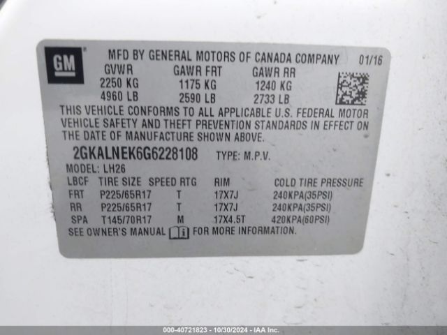 2GKALNEK6G6228108 GMC Terrain Sle-2