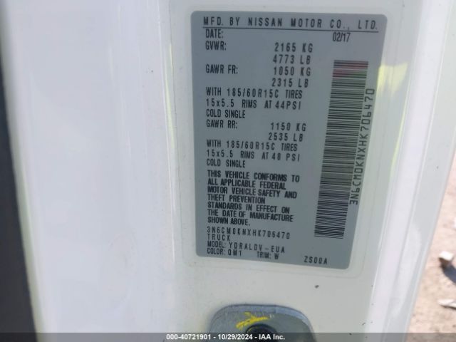 3N6CM0KNXHK706470 Nissan Nv200 S