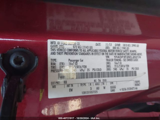 1FADP3F25EL202139 Ford FOCUS SE