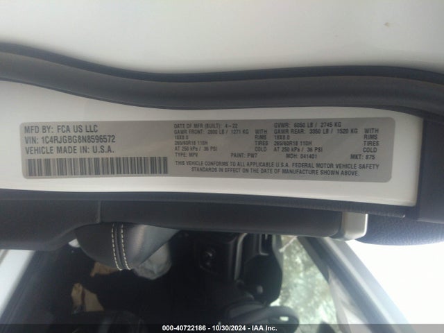 1C4RJGBG8N8596572 Jeep Grand Cherokee Limited 4x2
