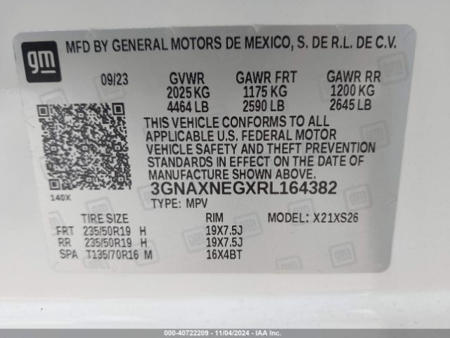 3GNAXNEGXRL164382 Chevrolet Equinox Fwd Premier