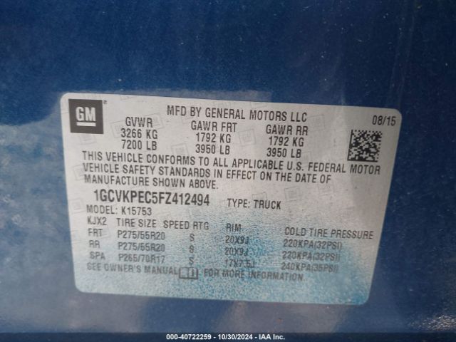 1GCVKPEC5FZ412494 Chevrolet Silverado 1500 Ls