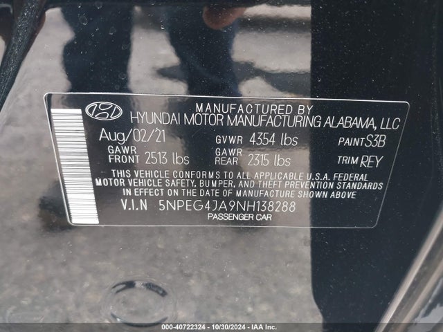 Hyundai SONATA SE 2022 5NPEG4JA9NH138288 Image 9