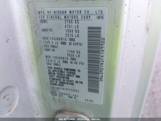 3N63M0YN1FK729902 Chevrolet City Express 1ls