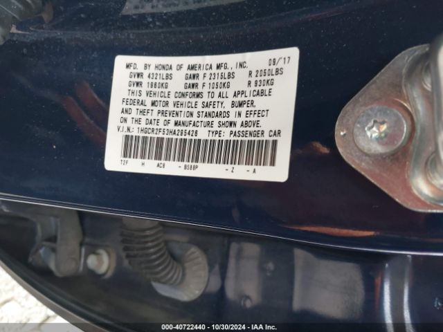 1HGCR2F53HA295426 Honda Accord Sport