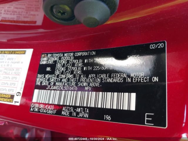 JTJGARDZXL5016476 Lexus NX 300