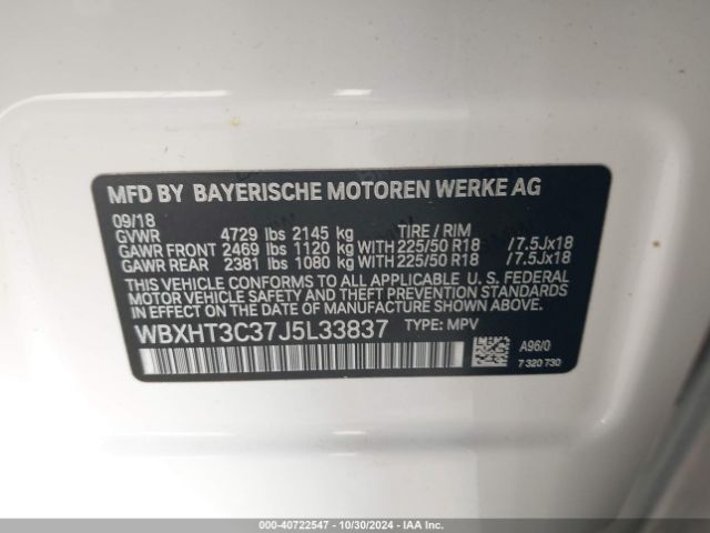 WBXHT3C37J5L33837 BMW X1 Xdrive28i