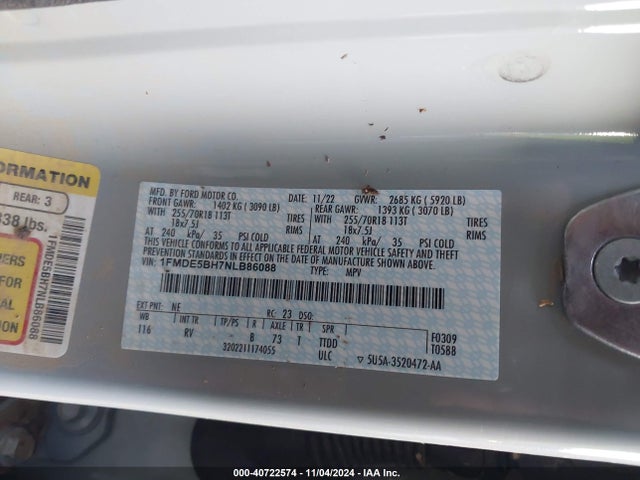 Ford Bronco Outer Banks 2022 1FMDE5BH7NLB86088 Image 9