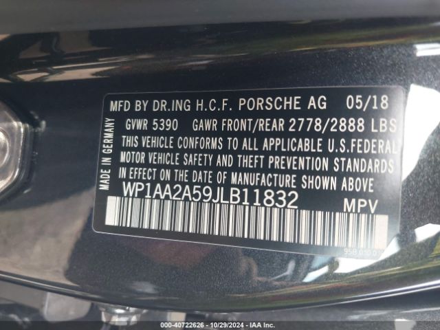 WP1AA2A59JLB11832 Porsche Macan