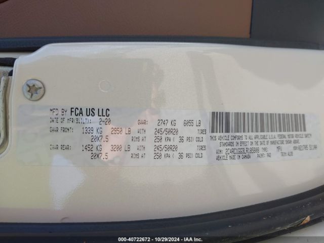 2020 CHRYSLER PACIFICA 2C4RC1GG3LR185808 Photo 8