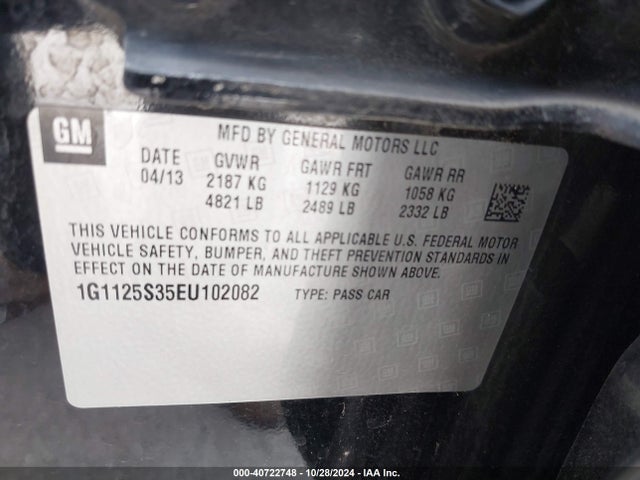 Chevrolet Impala 2lt 2014 1G1125S35EU102082 Image 9