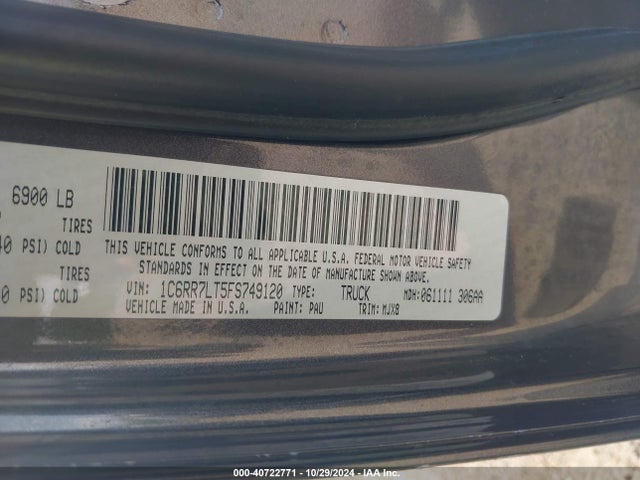1C6RR7LT5FS749120 RAM 1500 Lone Star