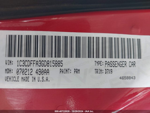 1C3CDFFA3GD815885 Dodge Dart Sxt Sport