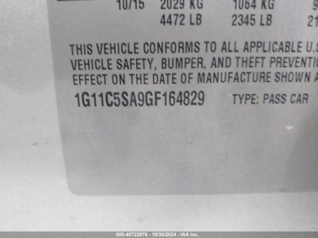 1G11C5SA9GF164829 Chevrolet Malibu Limited Lt