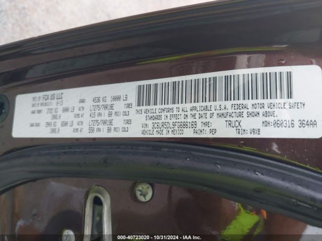 3C6UR5DL9FG686169 RAM 2500 Slt