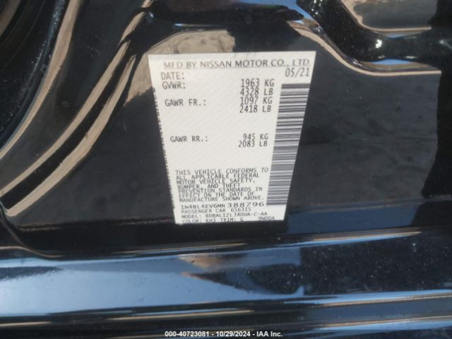 1N4BL4EV6MN388796 Nissan Altima Sl Fwd