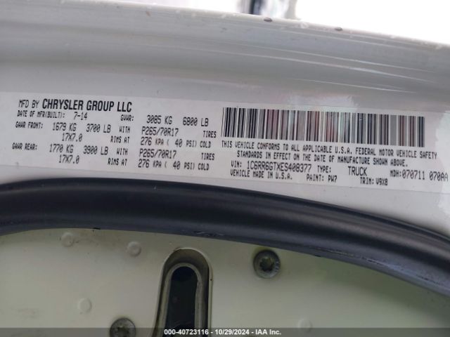 1C6RR6GTXES408377 RAM 1500 Slt