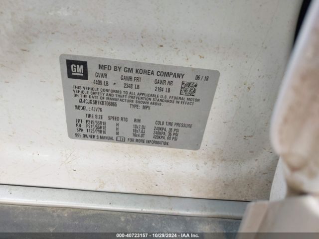 KL4CJGSB1KB706865 Buick Encore Awd Essence
