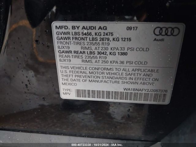 WA1BNAFY2J2057376 Audi Q5 2.0t Premium/2.0t Tech Premium