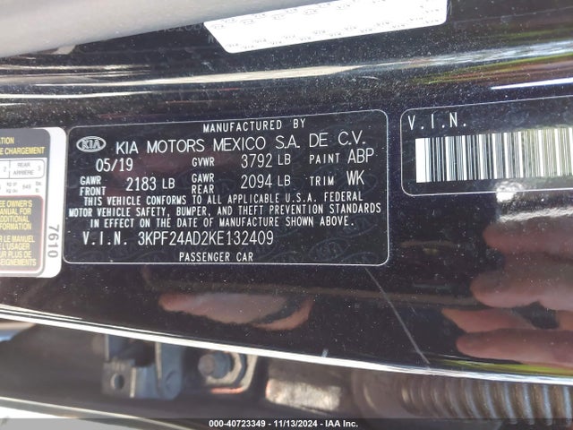 KIA Forte Lxs 2019 3KPF24AD2KE132409 Image 9