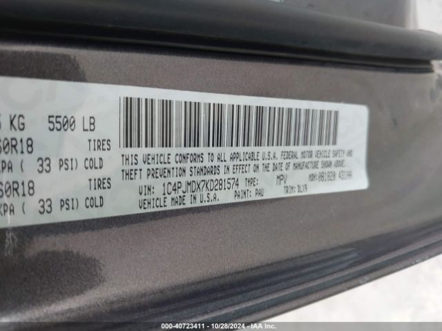 1C4PJMDX7KD281574 Jeep Cherokee Limited 4x4