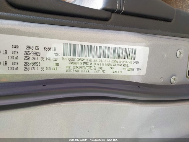 Продаж на аукціоні авто 2015 Jeep Grand Cherokee Limited, vin: 1C4RJFBG1FC783161, номер лоту: 40723581