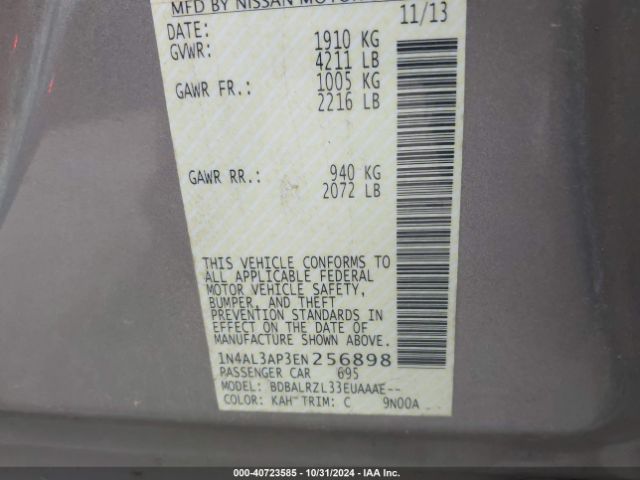 1N4AL3AP3EN256898 Nissan Altima 2.5 S