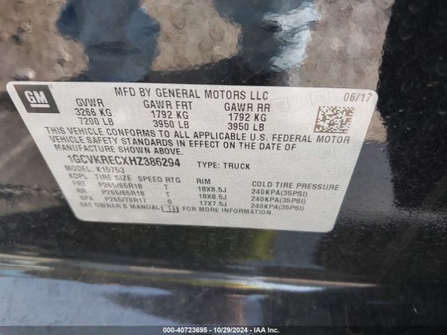 1GCVKRECXHZ386294 Chevrolet Silverado 1500 Lt