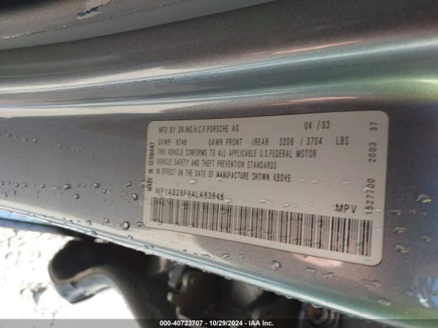 2004 PORSCHE CAYENNE WP1AB29PX4LA63846 Photo 8