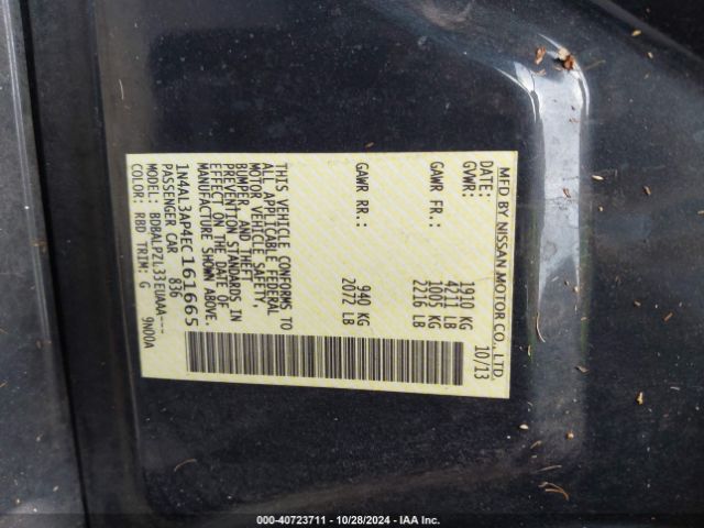 1N4AL3AP4EC161665 Nissan ALTIMA 2.5