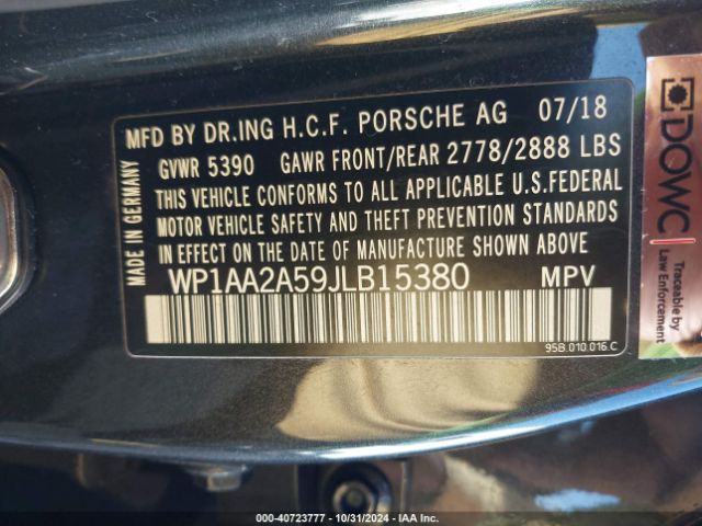 2018 PORSCHE MACAN WP1AA2A59JLB15380 Photo 8