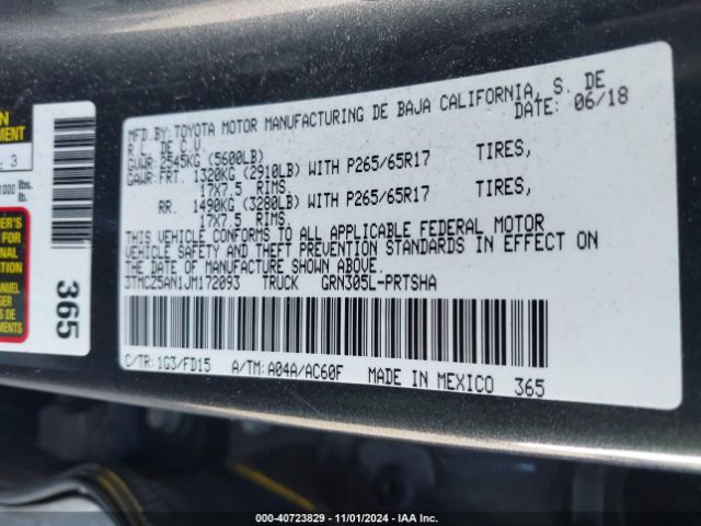 3TMCZ5AN1JM172093 Toyota Tacoma Trd Sport