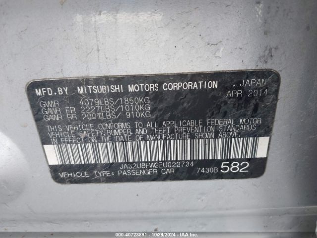 JA32U8FW2EU022734 Mitsubishi LANCER GT