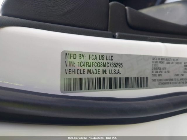 1C4RJFCG8MC735295 Jeep Grand Cherokee High Altitude 4x4