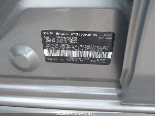 JA32U2FU8HU008109 Mitsubishi LANCER ES