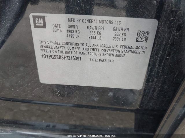 1G1PG5SB3F7216391 Chevrolet CRUZE LTZ