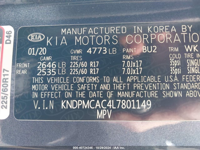 KIA Sportage Lx 2020 KNDPMCAC4L7801149 Image 9
