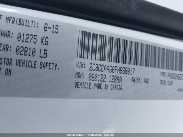 2C3CCAAG6FH868017 Chrysler 300 Limited