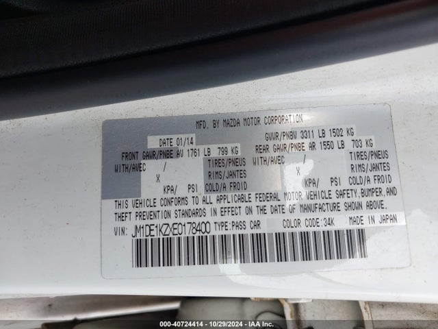 Mazda Mazda2 Sport 2014 JM1DE1KZXE0178400 Image 9