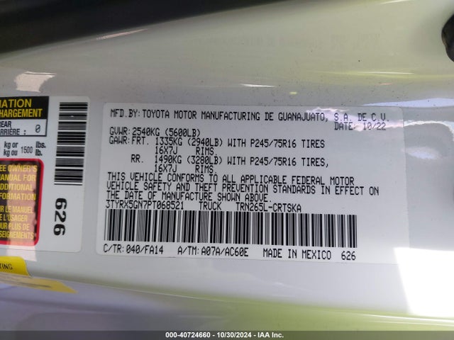 Toyota Tacoma Sr 2023 3TYRX5GN7PT068521 Image 9