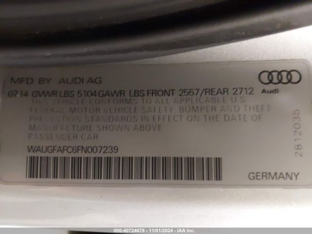 WAUGFAFC6FN007239 Audi A6 2.0t Premium