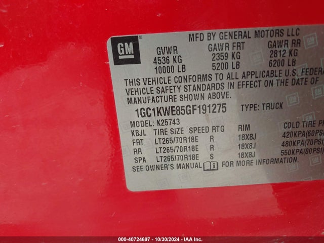 Chevrolet Silverado 2500hd Ltz 2016 1GC1KWE85GF191275 Image 9