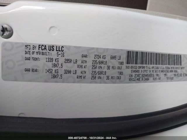 2C4RC1BG5HR505919 Chrysler Pacifica Touring-l