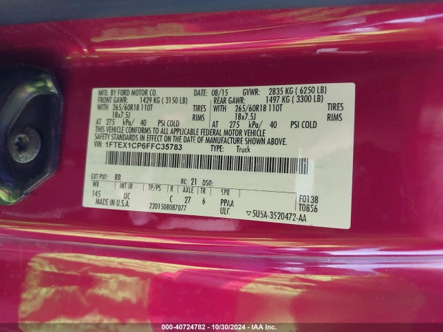 Ford F-150 Xlt 2015 1FTEX1CP6FFC35783 Image 9