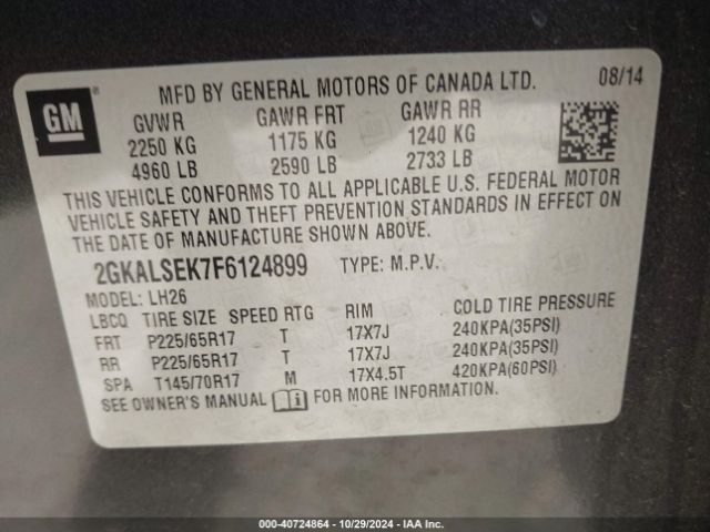 2GKALSEK7F6124899 GMC Terrain Slt-1