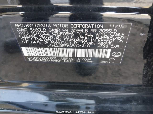 JTHCL5EF6G5026418 Lexus LS 460