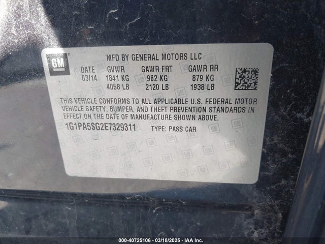 1G1PA5SG2E7329311 Chevrolet Cruze Ls Auto