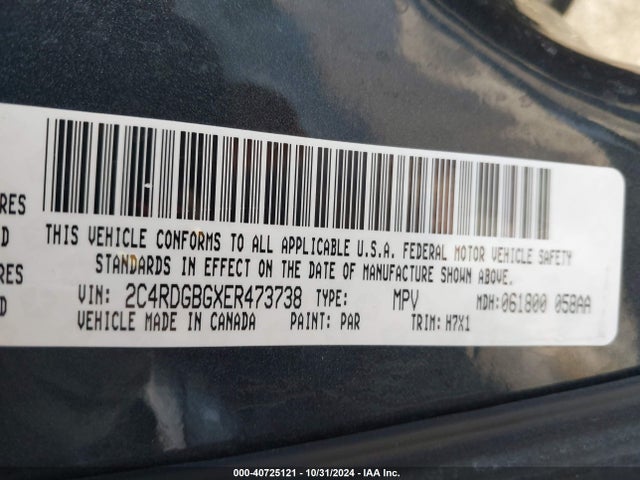 Dodge Grand Caravan Se 2014 2C4RDGBGXER473738 Image 9