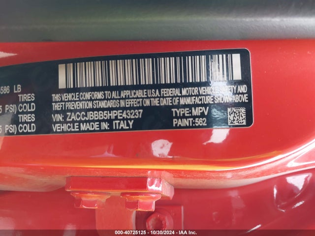 Jeep Renegade Latitude 4x4 2017 ZACCJBBB5HPE43237 Image 9